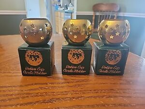 Lot Of 3 Vintage Jainson Brass Votive Cup Candle Holders  Original Boxes