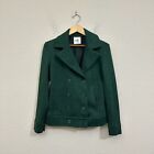 NWOT CAbi Love Carol Collection Double Breasted Knit Pea Coat Emerald Green Sz M