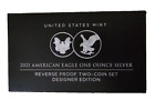 2021 American Eagle Silver Reverse Proof Two-Coin Set Designer Edition BOX & COA