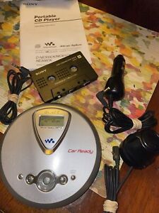 New ListingSony CD Walkman D-NE306CK Portable Personal Compact Disc Player Silver  Car Kit