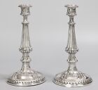 Pair of Antique English Elkington Silver Plate Candlesticks Candle Holders