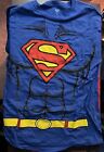Superman Costume Shirt with Attached Cape. Size- Large
