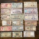 Lot OF 18 Vintage Middle Eastern  Foreign World Currency  Money Banknotes