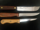 LOT of 3 Vintage Forged Chef Kitchen butcher /Boning Knife Carbon steel USA