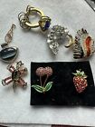 Lot Of 8 Vintage Brooches/ Pendants