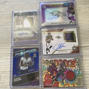 Baltimore Ravens Rookie Auto And Patch   Jackson, Hill and Wallace.
