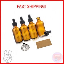 New ListingAOZITA 4 Pack, 2 oz Dropper Bottles with 1 Funnel & 4 Labels - 60ml Thick Dark A
