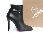New sz 8.5 / 39 Christian Louboutin Lock So Kate Black Lether Ankle Boot Shoes