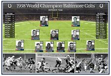 1958 WORLD CHAMPION BALTIMORE COLTS DEFENSIVE UNIT 19”x13” COMMEMORATIVE POSTER