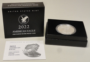 2022 W US silver 1 toz 999 fine American proof silver eagle $1 original #71000
