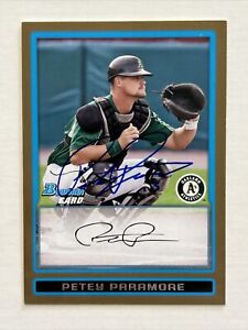 Petey Paramore Autographed 2009 Bowman #BP24 Gold In Person N391