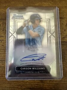 2022 Bowman Sterling Carson Williams Rookie Auto Signed #PA-CW Tampa Bay Rays