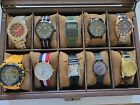 Watches Lot Of 10, with New Glass-Frame Display Case, Recent Collection