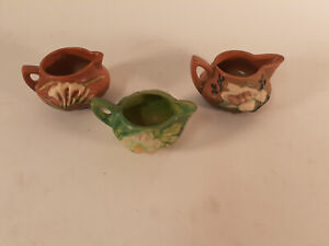 Roseville Pottery Creamers, Estate Lot of 3, Very Good Condition
