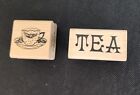 TEA CUP by Stamp Francisco Inc and TEA Word by Camp Stamp USA Rubber Stamp Set