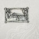 Vintage Statement Beau Signed  Sterling Silver Scenic Bridge brooch Pin