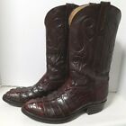 Pre-Owned Brown Alligator / Leather Western Cowboy Boots 11 1/2 D Unbranded*