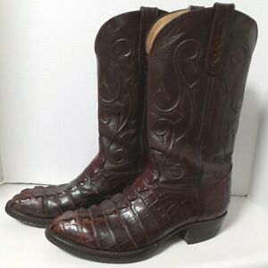 Pre-Owned Brown Alligator / Leather Western Cowboy Boots 11 1/2 D Unbranded*
