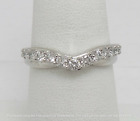 14K White Gold FN 0.80Ct Round Lab-Created Diamond Curved Wedding Bridal Band