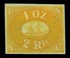 PERU 1857 PACIFIC STEAM NAVIGATION Co 2R yellow Sc#2 REPRINT- Only 800 printed