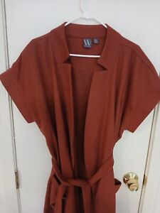 Worthington Full Length Short Sleeve Wool Trench Coat w/ Tie NWOT Size XXL