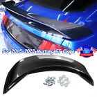 GT350R Style Carbon Pattern ABS Trunk Wing W/Lower Spoiler For 15-22 Mustang GT