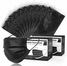 100/50/10 PCS Black Face Mask Mouth & Nose Protector Respirator Disposable Masks