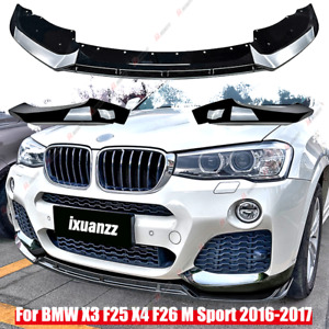For BMW X3 F25 X4 F26 LCI M Sport 2014-2017 Front Bumper Spoiler Lip Gloss Black (For: 2017 BMW)