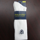 Polo Ralph Lauren Golf Crew Socks Mens 6-12.5 White Logo Antimicrobial NWT
