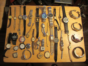 vintage watches lot OLD Q&Q WATCH OLD GUESS TIMEX PULSAR CASIO GENEVA LORUS AB