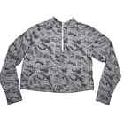 SPYDER Active Jacket Womens White Gray Large 1/4 Zip Pullover Cropped Camo