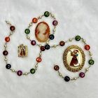Vintage Cameo Mixed Jewelry Lot Beads Pendant Brooch Costume Jewelry Mary Jesus