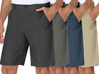 Men's Stretch Golf Shorts Lightweight Quick Dry Zip Pocket Chino Flex Half Pants