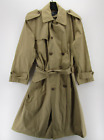 VINTAGE Ralph Lauren Jacket Women 4 Beige Trench Coat Double Breasted Military *