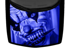 Bright Blue Scary Evil Clown Knife Hood Wrap Vinyl Car Truck Graphic Decal