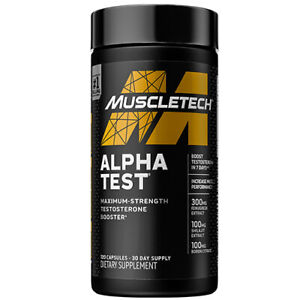 Muscletech Men's Alpha Test Testosterone Booster for Muscle Growth, 120 Ct