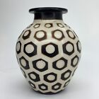 Peruvian Art Pottery Vase Chulucanas Signed Segundo Carmen 6” Tall Brown & Tan