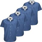 Oxford Men’s Dress Shirt, 4 Pack, Short Sleeve Button Down, Casual Fit