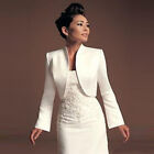 Long Sleeve White/Ivory Wedding Bolero Satin Bridal Jacket Wedding Coat