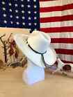Resistol 4XXXX Self Conforming Cowboy Hat  7 1/4 White Long Oval Shantung Panama