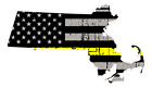 Massachusetts State (E22) Thin Yellow Line Dispatch Vinyl Decal Sticker Car