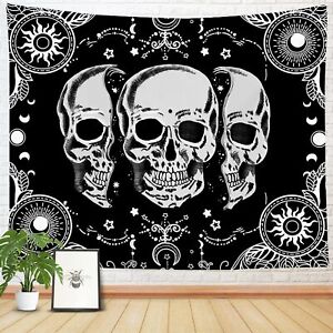 Skull Tapestry Sun and Moon Tapestry Skeleton Aesthetic Tapestry Wall Hanging Ta