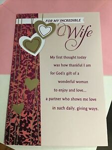 Anniversary For My Incredible Wife All My Love Religious 5.5” X 8” Greeting Card