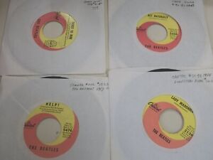 New Listingthe beatles 45 records lot of 4/very good capitol swirl label
