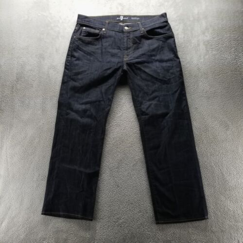 7 For All Mankind Jeans Mens 36x30 Blue Austyn Straight Stretch Dark Wash Denim