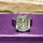 Asscher Cut Lab Created Diamond Women's Engagement Ring 14k White Gold Plated
