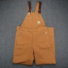 Carhartt Overalls Mens 36x36 Brown Relaxed Fit Duck Bib Double Knee Carpenter