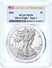 2021 $1 Silver Eagle Type 1 Last Day of Production PCGS MS70 Flag Label
