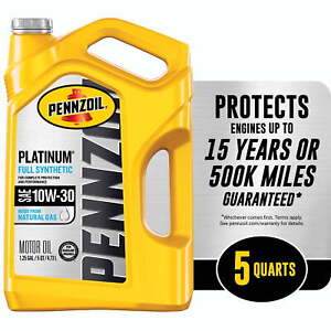 Pennzoil Platinum Full Synthetic 10W-30 Motor Oil, 5-Quart 10W-30 Motor Oil USA