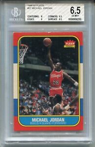 1986 Fleer #57 Michael Jordan Rookie Card Graded BGS 6.5 Ex MINT+ w 8.5 8